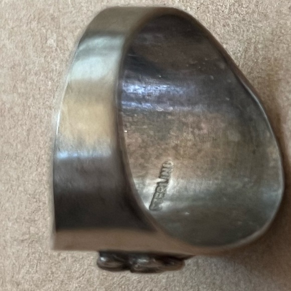 6.75 -7 STERLING RING Lapis Lazuli OARD’s Gallery Oregon silver vintage 80s - Picture 3 of 7